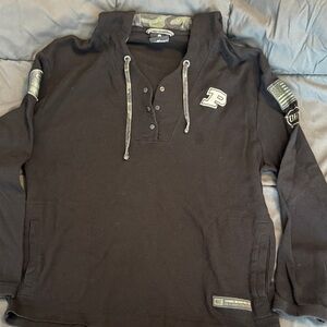 Colosseum Purdue Women’s Military Black Hoodie with Camo Details